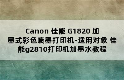 Canon 佳能 G1820 加墨式彩色喷墨打印机-适用对象 佳能g2810打印机加墨水教程